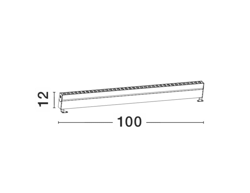 Wall Washer LED Außenwandstrahler 100cm 3000K Chip Cree Schwarz IP67