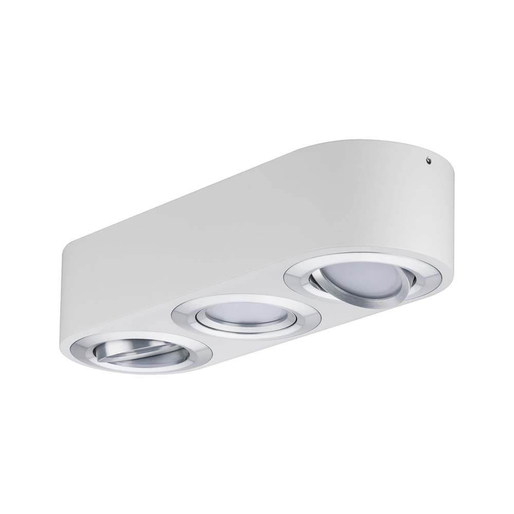 Wandleuchte Argun LED 3x4,8W Weiß Alu-Gebürstet mit schwenkbaren Spots und modernem Design.