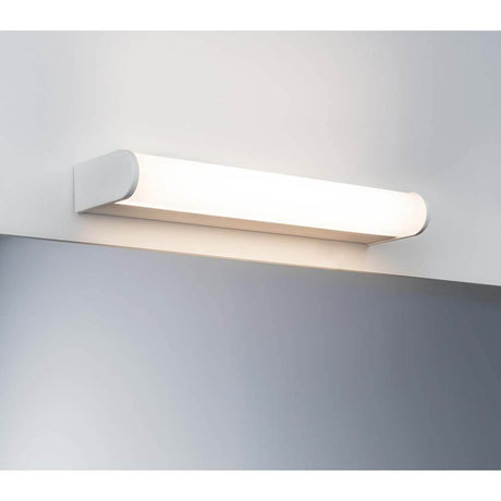 Arneb wall light IP44 LED 1x9W White aluminum acrylic, ideal for glare-free bathroom lighting.