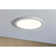 Wandleuchte Atria LED-Panel 300mm 22W Weiß montiert an der Decke, sorgt für warmweißes Licht.