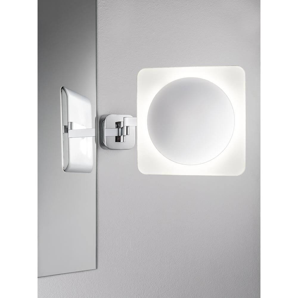 Wandleuchte Bela Kosmetikspiegel IP44 LED 5,7W Chrom Weiß im Badezimmer mit ausziehbarem Gelenk