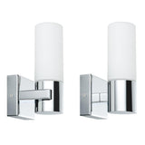 Wandleuchte Gemini WL IP44 max. 40W E14 2er Pack Chrom Satin Glas