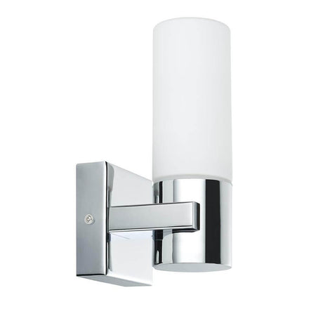 Gemini WL wall light IP44 max. 40W E14 2-piece pack chrome satin glass mounted on the wall.