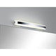 Wandleuchte Kuma IP44 LED 1x9W 500mm Chrom Weiß Acryl über einem Spiegel montiert.