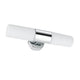 Wandleuchte Lenia IP44 max. 2x40W E14 Chrom Opak Glas in modernem Design für Badezimmer und Feuchträume.