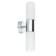 Wandleuchte Lenia IP44 max. 2x40W E14 Chrom Opak Glas mit modernem Design und Spritzwasserschutz.