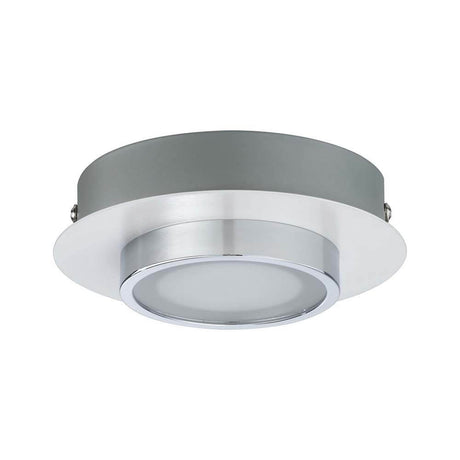 Applique murale Liao LED 1x4,7W blanc chrome avec spot de couleur chrome et finition mate.