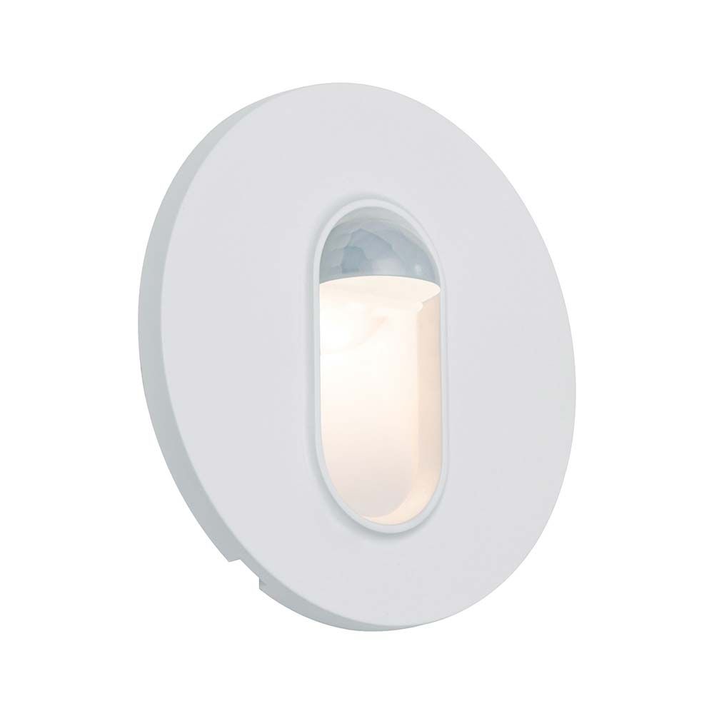 Runde LED Einbauleuchte mit Bewegungsmelder, warmweißes Licht, ideal für Wandmontage und dekorative Akzente.