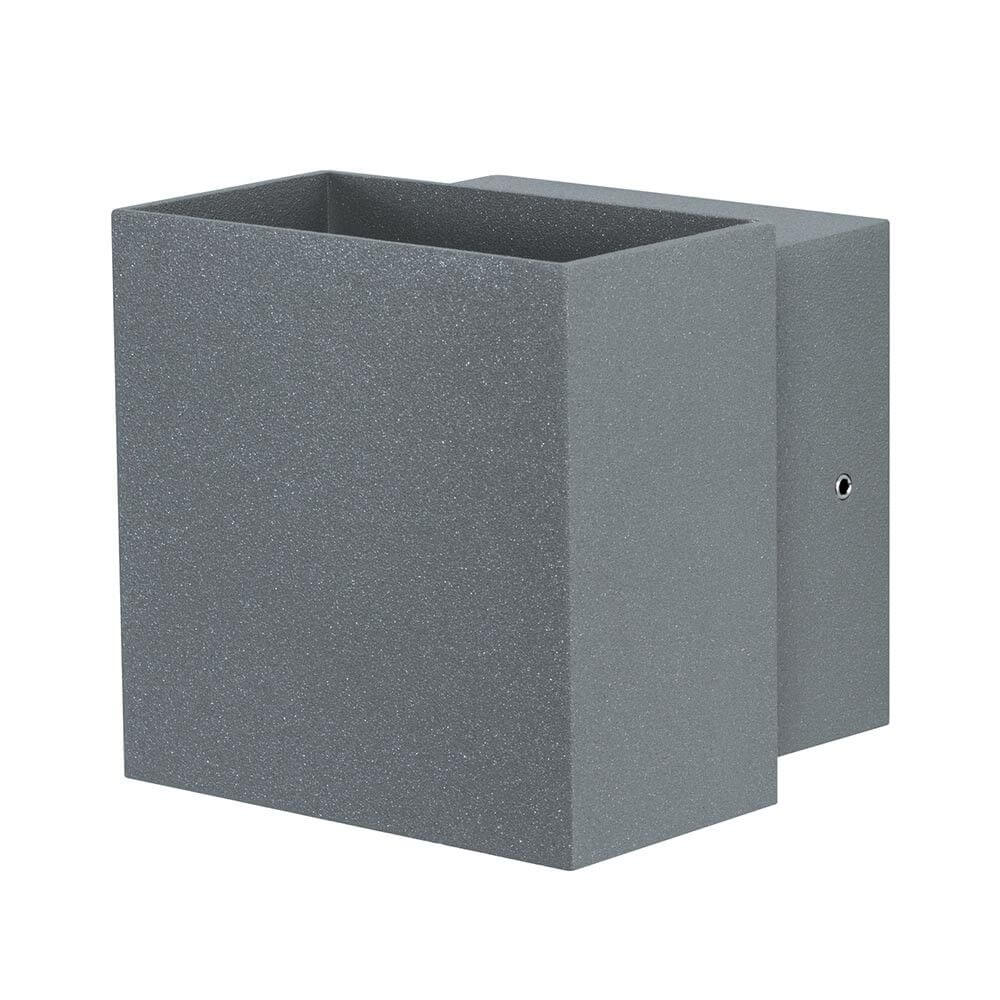 Wandaufbauleuchte LED Cybo eckig 2x3W grau 100x100mm in modernem Design.