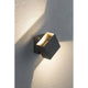 Wandaufbauleuchte LED Cybo eckig 2x3W grau 100x100mm an Wand, individuelle Lichtlenkung und attraktive Lichtakzente.