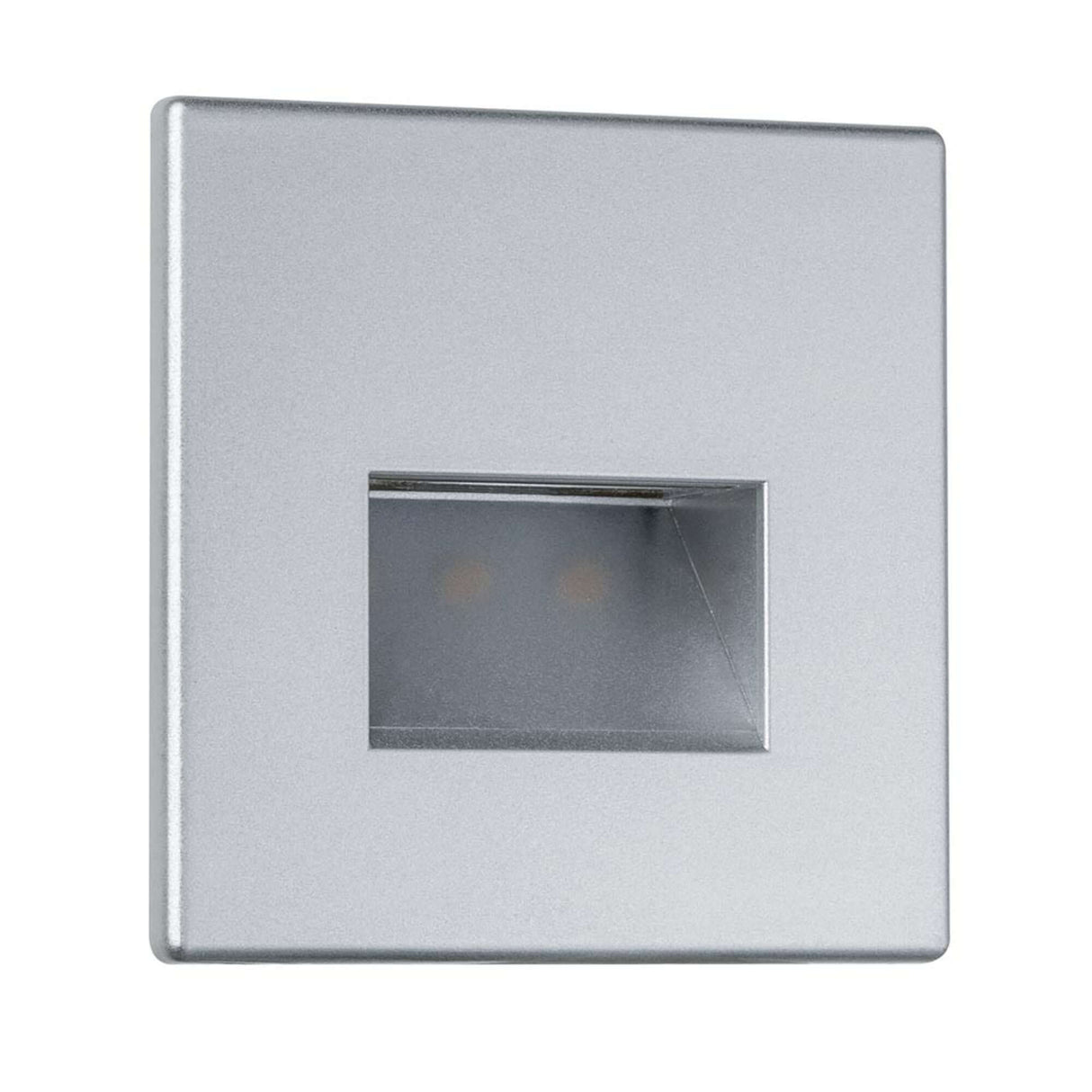 Wandeinbauleuchte LED Edge Quadro Chrom-Matt in modernem Design mit edler Chrom-Oberfläche.
