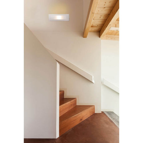 CHERAS-4 wall lamp White on a staircase, modern lighting in the home.