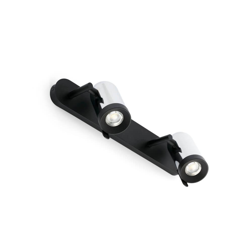 Wandlampe ORLEANS 2-flammig Chrom, Schwarz
