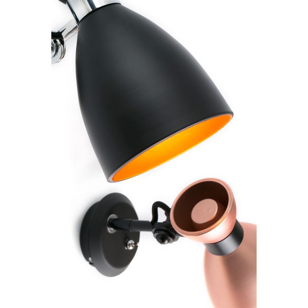 Lampe murale rétro noir