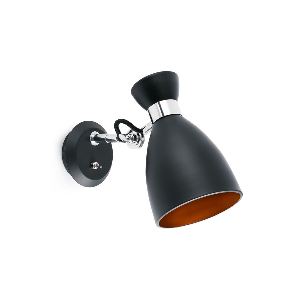 Lampe murale rétro noir