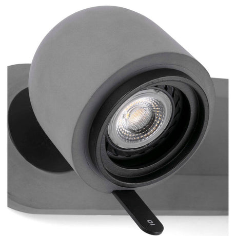 Wandlampe STONE-2 Dunkelgrau mit schickem Design und drehbarem Kopf für gezielte Beleuchtung.