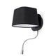 Wandlampe SWEET mit LED-Lesearm Schwarz, elegante Wandleuchte mit flexibel einstellbarem Lesearm.
