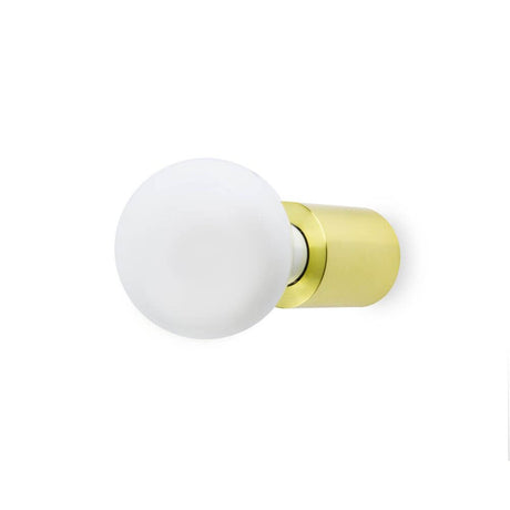 Wall light TEN satin gold with matte white and elegant gold finish.