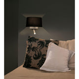 Wandlampe VOLTA mit LED-Leselicht 2700K Nickel, Schwarz