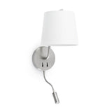 Wandleuchte BERNI mit LED-Leselicht Nickel-Satin