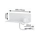 Wandleuchte Devara Dimmbar Weiß mit integrierter Ablage und USB-Ausgang, Maße 400 x 170 mm.