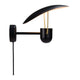 Wandleuchte Fabiola in elegantem Schwarz mit skulpturalem Design und goldenen Details.