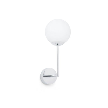 Wandleuchte GALA IP44 Chrom mit rundem Glas und elegantem Chromarm