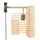 Wandleuchte Jaffna aus Holz und Rattan mit stylischem Design und warmem Licht.