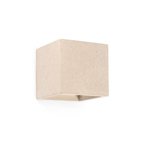 Wandleuchte KAMEN Beige, moderne beige Wandleuchte mit schlichtem kubischem Design