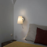 Wandlamp vergrootglas met LED -leeslicht chroom, wit wit