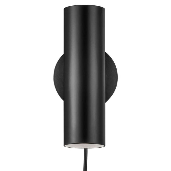 Wandleuchte MIB 6 in Schwarz, modernes skandinavisches Design mit schwenkbarem Leuchtenkopf für vielseitige Nutzung.