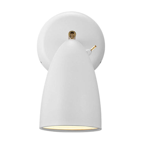 Wandleuchte Nexus 2 in modernem Design mit eleganter weißer Lampenfassung und goldfarbener Schraube.