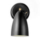 Wandleuchte Nexus 2 in elegantem Schwarz mit Retro-Schalter und massiven Messing-Details.