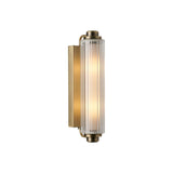 Wandleuchte Nimal Double IP44 in Gold mit transparenter Glasabdeckung und zwei Lichtquellen für stilvolle Beleuchtung.