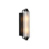 Wandleuchte Nimal Double IP44, moderne Wandbeleuchtung mit Glas und schwarzem Metalldesign.