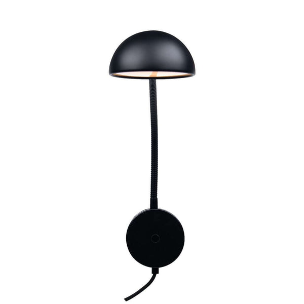 Wandleuchte Nomi in Schwarz mit flexiblem Lampenkopf, ideal zum Lesen und Arbeiten