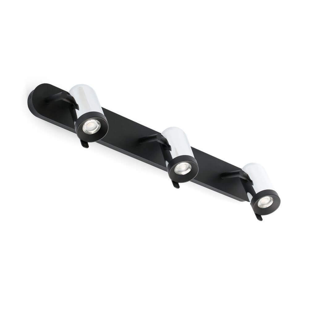 Wandleuchte ORLEANS 3-flammig Chrom, Schwarz