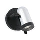 Wandleuchte ORLEANS Chrom, Schwarz an der Wand montiert, modernes Design mit schwarzem und chromfarbenem Finish.