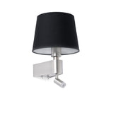Salle de lampe murale avec lecture LED Lumière 2700K Nickel, noir