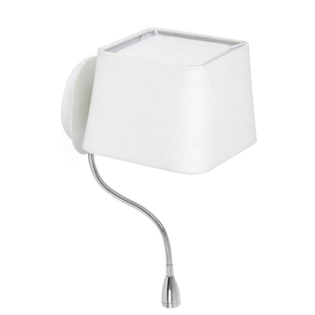 Wandleuchte SWEET mit LED-Lesearm Weiß – moderne Wandlampe mit flexiblem Lesearm in Weiß.