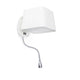 Wandleuchte SWEET mit LED-Lesearm Weiß, moderne Wandlampe mit flexiblem Lesearm und elegantem Design.