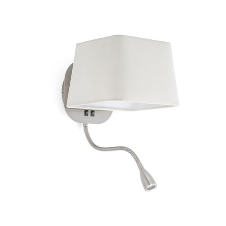 Wandleuchte SWEET mit LED-Leselampe Weiß - elegante Wandlampe mit flexibler Leselampe in Weiß.