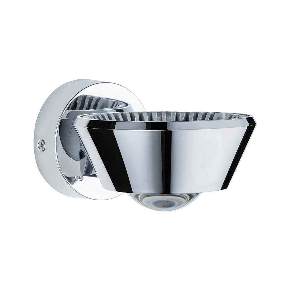 Wandleuchte Sabik IP44 LED Dimmbar 13W Chrom 230V in chromfarbener Ausführung mit dekorativen Lichteffekten.