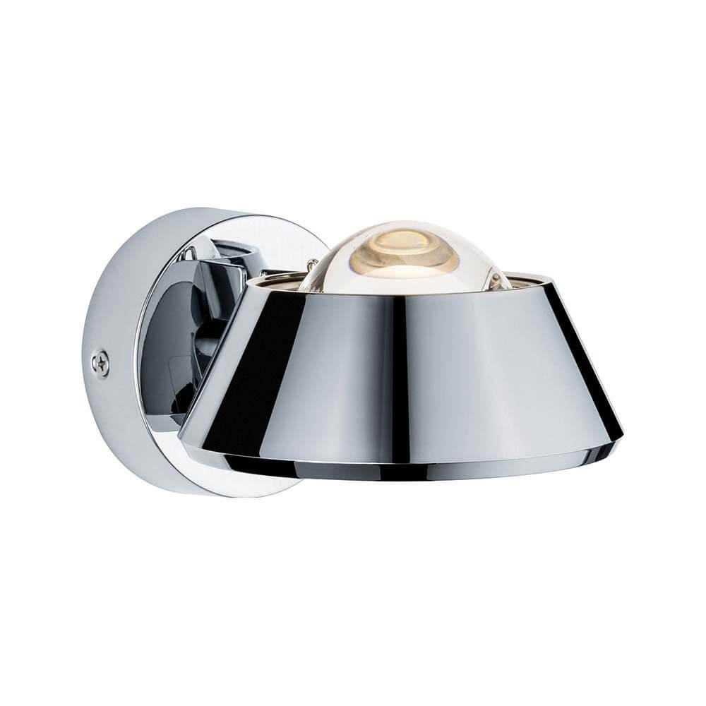 Wandleuchte Sabik IP44 LED Dimmbar 13W Chrom 230V mit modernem Design und dichroitischer Folie für dekorative Effekte.
