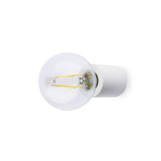 Applique murale TEN blanche avec ampoule ronde au design moderne.