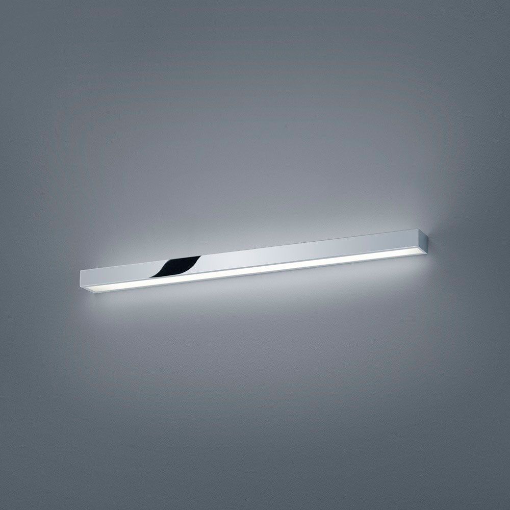LED Spiegelleuchte Theia 90cm in Chrom und Glas für elegantes Badezimmerlicht, warmweiß abwärts und aufwärts.