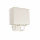 Wandleuchte VESPER Weiß, Beige an einer Wand montiert, modernes Design für stilvolle Beleuchtung.