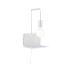 Wandleuchte mit Ablage Calvani Weiß - multifunktionale Wandlampe mit integrierter Ablage und USB-Ausgang.