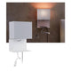 Merani Wandleuchte mit Ablage & LED Lesearm Grau, Weiß - Wandlampe mit Ablage, USB-Ausgang und flexiblem LED-Lesearm