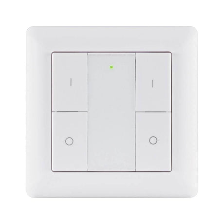 Alt Tag: Wandschalter Smart Home Zigbee On-Off Dimmung Weiß - weißer 4-Tasten Wandcontroller zum Schalten und Dimmen von Zigbee-Leuchten